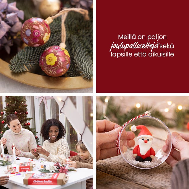 Collagekuva joulupallot