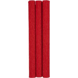 Kreppipaperi, arkki 25x60 cm, Jonka joustavuus: 180%, 105 g, punainen, 3ark/ 1 pkt