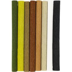 Kreppipaperi, arkki 25x60 cm, Jonka joustavuus: 180%, 105 g, luonnonrusk., 8ark/ 1 pkt
