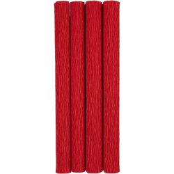 Kreppipaperi, arkki 25x60 cm, Jonka joustavuus: 180%, 105 g, punainen, 4ark/ 1 pkt