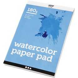 Vesiväripaperilehtiö, A5, arkki 148x210 mm, 180 g, valkoinen, 20ark/ 1 kpl