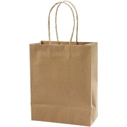 Paperipussi, Kork. 23 cm, Lev: 18x9 cm, 125 g, ruskea, 10 kpl/ 1 pkt