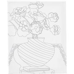 Printtikuvioitu maalauspohja, Kimppu maljakossa, S: 1,6 cm, koko 24x30 cm, 360 g, 1 kpl