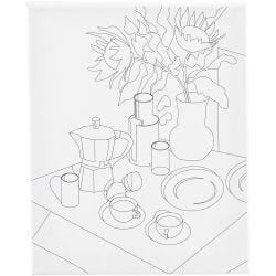 Printtikuvioitu maalauspohja, Aamiaispöytä, S: 1,6 cm, koko 24x30 cm, 360 g, 1 kpl