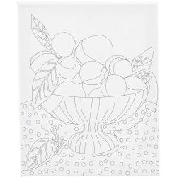 Printtikuvioitu maalauspohja, Hedelmäkulho, S: 1,6 cm, koko 24x30 cm, 360 g, 1 kpl