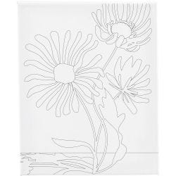 Printtikuvioitu maalauspohja, Suuret kukat, S: 1,6 cm, koko 24x30 cm, 360 g, 1 kpl