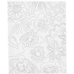 Printtikuvioitu maalauspohja, Kukat, S: 1,6 cm, koko 24x30 cm, 360 g, 1 kpl