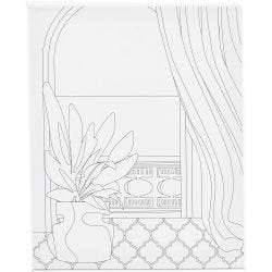 Printtikuvioitu maalauspohja, Ikkuna, S: 1,6 cm, koko 24x30 cm, 360 g, 1 kpl