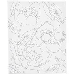 Printtikuvioitu maalauspohja, Unikot, S: 1,6 cm, koko 24x30 cm, 360 g, 1 kpl
