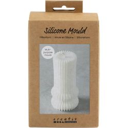 Silikonimuotti, Kaareva sylinteri urilla, Kork. 12,5 cm, halk. 6 cm, 1 kpl/ 1 pkt