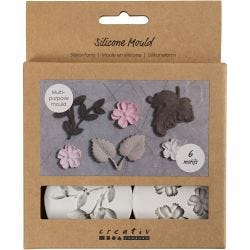 Silikonimuotti, Lehdet ja kukat, Kork. 0,5 cm, Pit. 1,8-4,5 cm, 4kpl/ 1 kpl