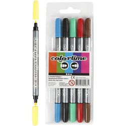 Colortime Tussit, paksuus 2,3+3,6 mm, perusvärilajitelma, 6 kpl/ 1 pkt