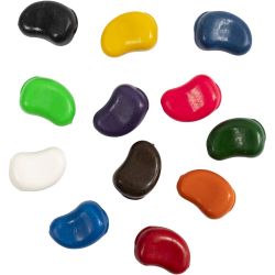 Väriliidut, Pavut, Pit. 25 mm, paksuus 15 mm, värilajitelma, 12 kpl/ 1 pkt