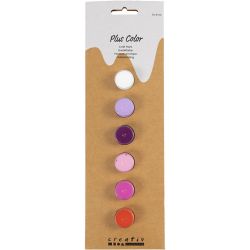 Plus Color -askartelumaali, lila/pinkki sävyt, 6x5ml/ 1 pkt