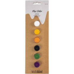 Plus Color -askartelumaali, halloweenvärit, 6x5ml/ 1 pkt