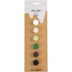 Plus Color -askartelumaali, luonnonrusk., 6x5ml/ 1 pkt