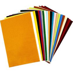 Askarteluhuopa, arkki 20x30 cm, paksuus 1,5 mm, 180-200 g, värilajitelma, 24 laj/ 1 pkt