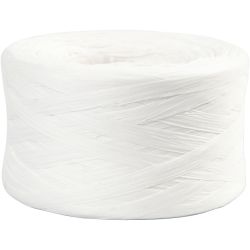 Raffia- Paperinaru, 7-8 mm, valkoinen, 100m/ 1 rll