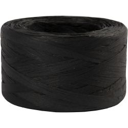 Raffia- Paperinaru, 7-8 mm, musta, 100m/ 1 rll