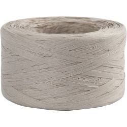 Raffia- Paperinaru, 7-8 mm, vaaleanharmaa, 100m/ 1 rll