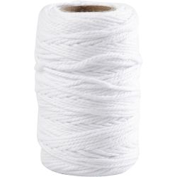 Puuvillanyöri, paksuus 1,1 mm, valkoinen, 50 m/ 1 rll