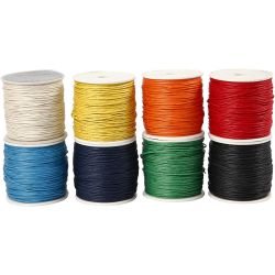 Puuvillanyöri, paksuus 1 mm, värilajitelma, 8x40 m/ 1 pkt