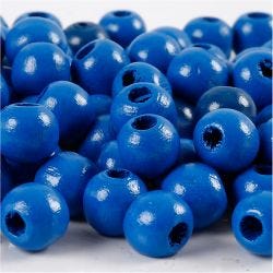 Puuhelmet, halk. 10 mm, aukon koko 3 mm, sininen, 20 g/ 1 pkt