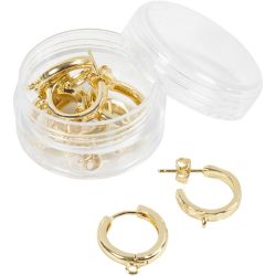 Rengaskorvakorut silmukalla, 15 mm, 3 mm, kullanvärinen, 2x2pari/ 1 pkt