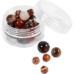 Akaattikivihelmet, 1x10, 12x8, 15x6 mm, 0,9-1 mm, tummanruskea, 28kpl/ 1 pkt
