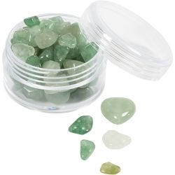Kristallihelmet, Aventuriinikvartsi, 7-12 mm, 1 mm, vihreä, 63kpl/ 1 pkt