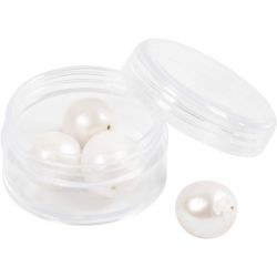 Makeanvedenhelmet, Rei'itetty pitkittäissuunnassa, 13-14 mm, 0,8 mm, helmiäinen, 4kpl/ 1 pkt