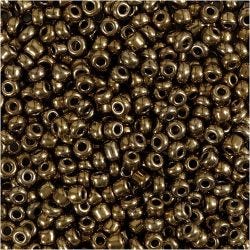 Rocaille-siemenhelmet, halk. 3 mm, koko 8/0, aukon koko 0,6-1,0 mm, pronssi, 25 g/ 1 pkt