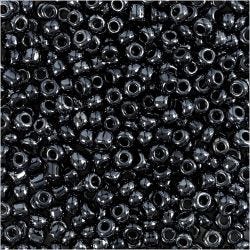Rocaille-siemenhelmet, halk. 3 mm, koko 8/0, aukon koko 0,6-1,0 mm, metallinen musta, 25 g/ 1 pkt