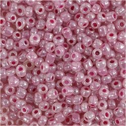 Rocaille-siemenhelmet, halk. 3 mm, koko 8/0, aukon koko 0,6-1,0 mm, pinkki, 25 g/ 1 pkt