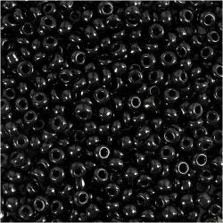 Rocaille-siemenhelmet, halk. 3 mm, koko 8/0, aukon koko 0,6-1,0 mm, musta, 25 g/ 1 pkt