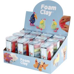 Foam Clay® Helmimassa, glitter värit, metallic-värit, 12 set/ 1 pkt