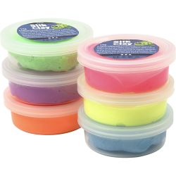 Silk Clay®, neonvärit, 6x14 g/ 1 pkt