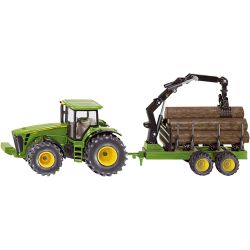 John Deere Traktori Tukkikärryllä