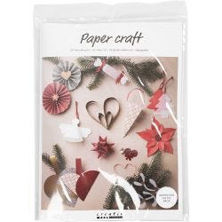 Leikkauspakkaus, joulu, luonnonrusk., punainen, valkoinen, 1 pkk/ 1 pkt