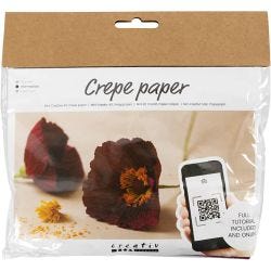Askartelusetti Mini Kreppipaperi, Unikko, Jonka joustavuus: 180%, 105 g, 1pkk/ 1 pkt