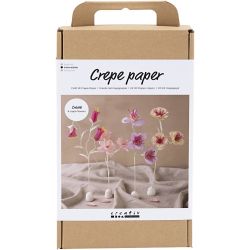 Askartelusetti Mini Kreppipaperi, Kukka, pastellivärit, 1pkk/ 1 pkt