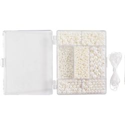 Askartelupaketti Korut, Kaulakoru ja rannekoru, helmiäisvalk., 1pkk/ 1 pkt
