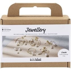 Askartelusetti Mini Korut, Korvakorut metallilangasta, kullanvärinen, 1pkk/ 1 pkt