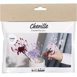 Askartelusetti Mini Kukkia Askartelupunoksista, Hämähäkkililja, pehmeä rose, vaaleanvioletti, tummanpunainen, 1 pkk/ 1 pkt