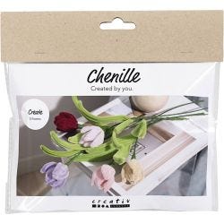 Askartelusetti Mini Kukkia Askartelupunoksista, Tulppaanit, värilajitelma, 1 pkk/ 1 pkt