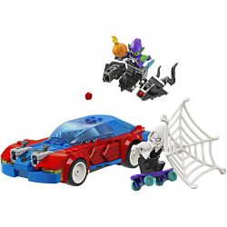 LEGO® Marvel Spider-Manin kilpa-auto ja Venomin Vihreä Menninkäinen
