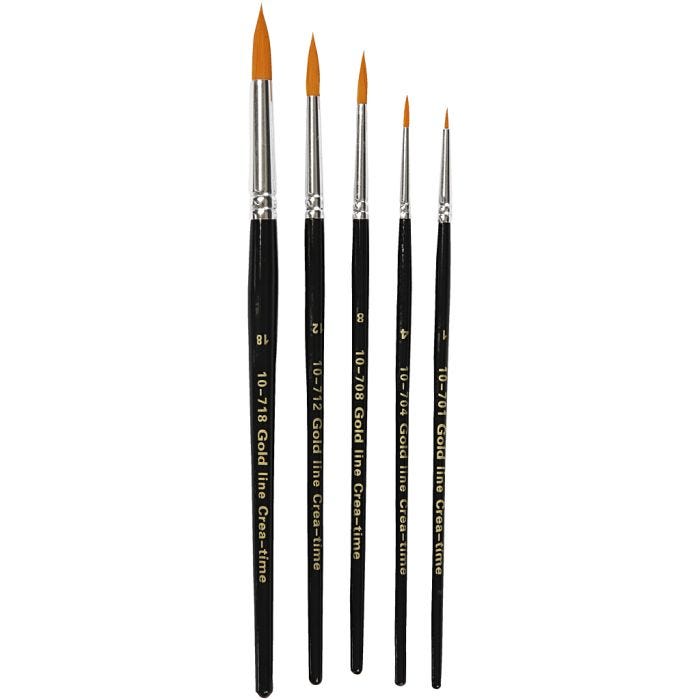 Gold Line -siveltimet, 1+4+8+12+18, Pit. 17-19 cm, Lev: 1-7 mm, pyöreät, 5kpl/ 1 pkt