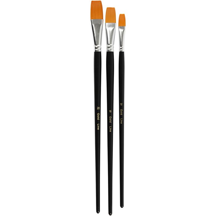 Gold Line -siveltimet, 12+16+20, Pit. 30-33 cm, Lev: 12-20 mm, litteä, 3 kpl/ 1 pkt