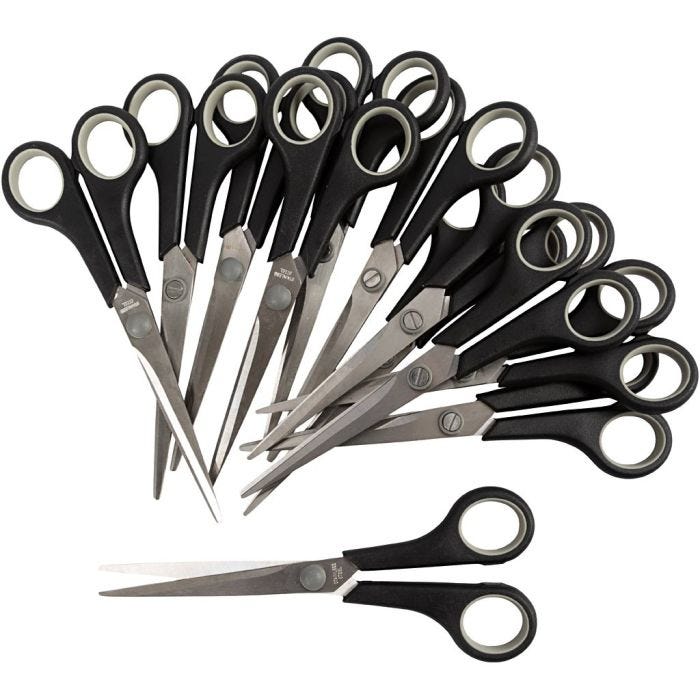 Lastensakset, Pit. 17 cm, oikeakätiset &amp; vasenkätiset, 12 kpl/ 1 pkt