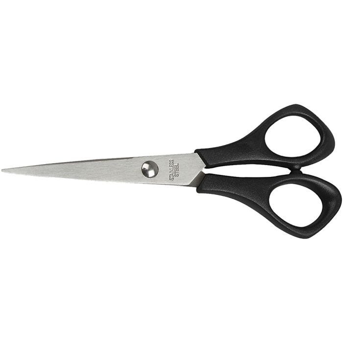 Koulusakset, Pit. 14 cm, teräväkärkiset, oikeakätiset, 1 kpl